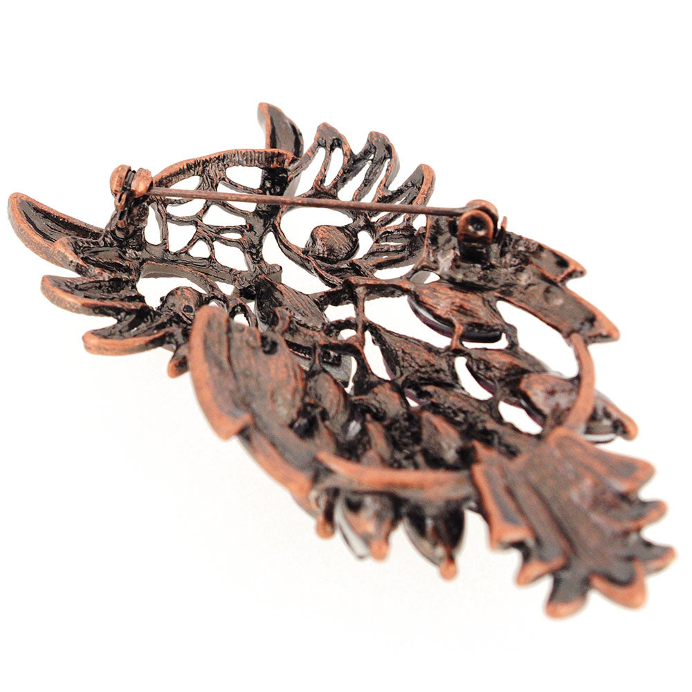 Amethyst Owl Pin Brooch