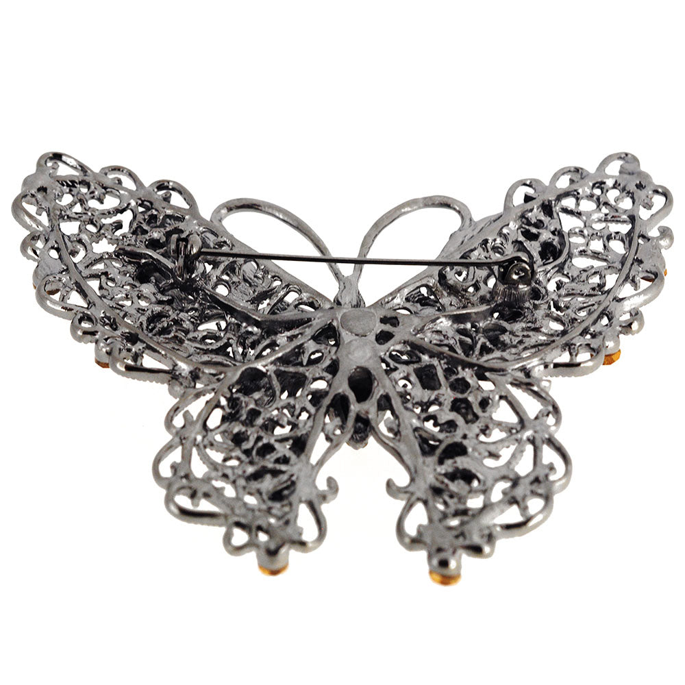 Antique Style Large Ruby Butterfly Pin Brooch