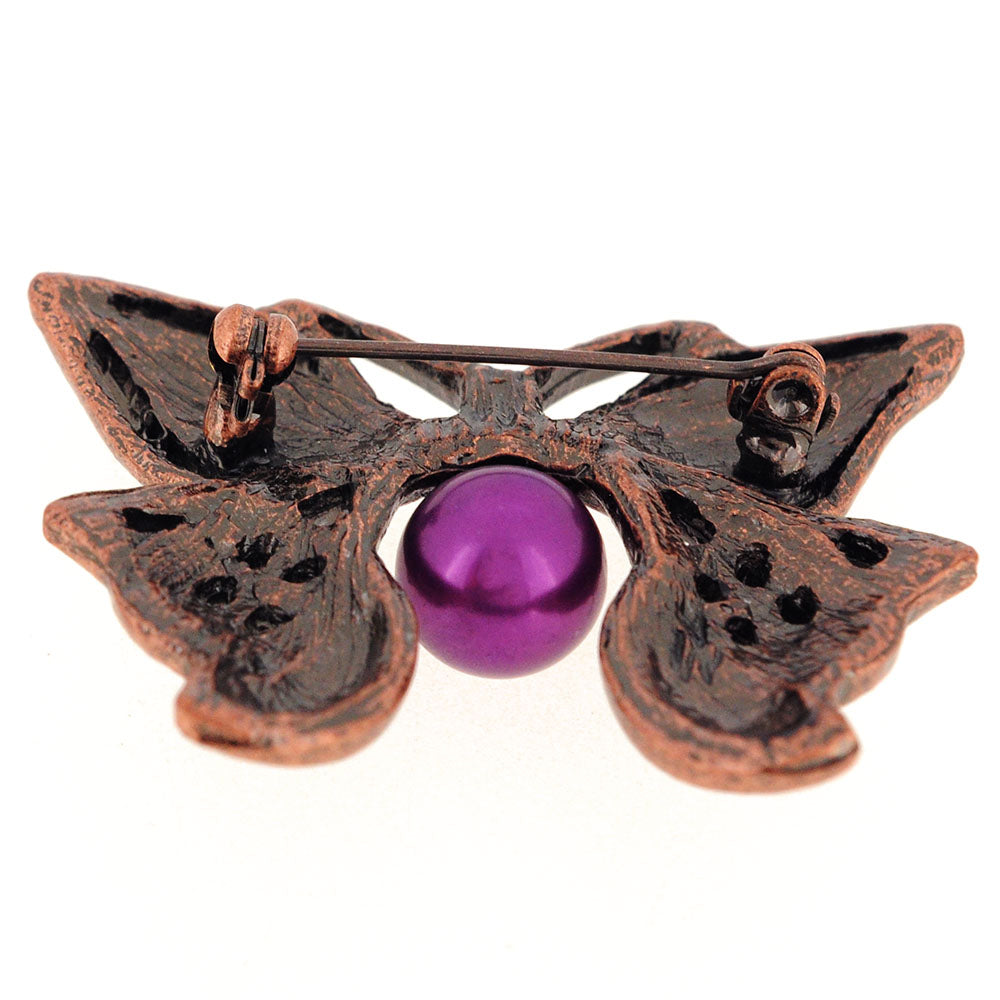 Amethyst Purple Butterfly Crystal Pin Brooch