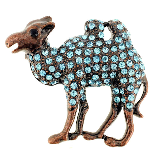 Turquoise Blue Camel Crystal Pin Brooch