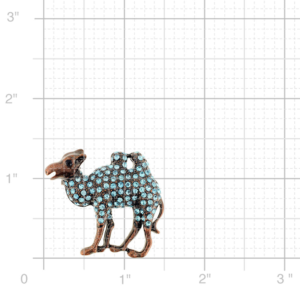 Turquoise Blue Camel Crystal Pin Brooch