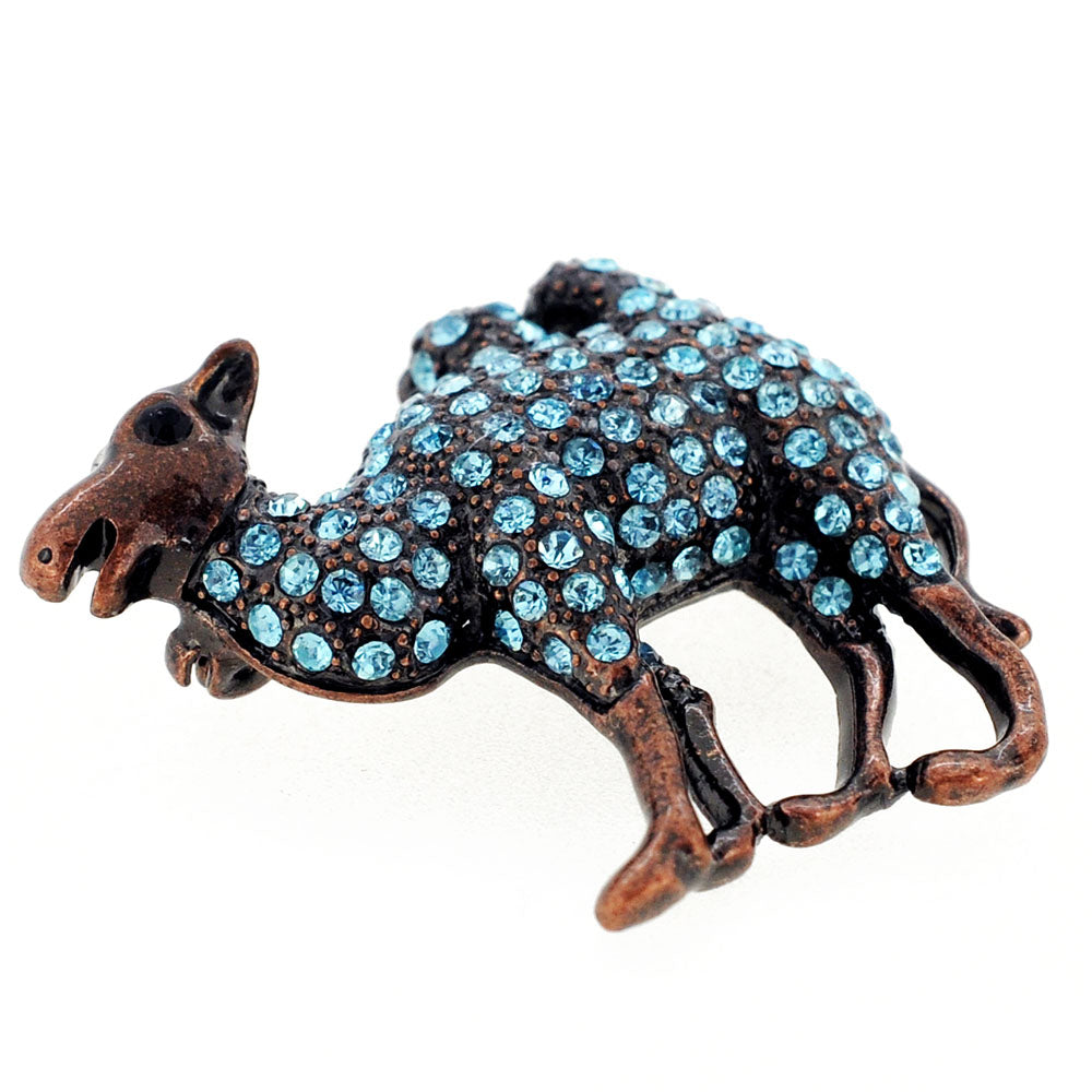 Turquoise Blue Camel Crystal Pin Brooch