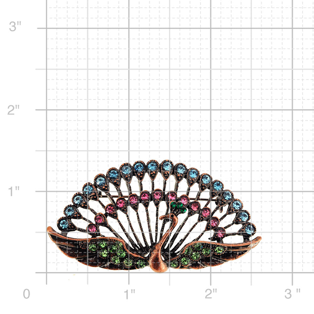 Multicolor Full Peacock Brooch Pin