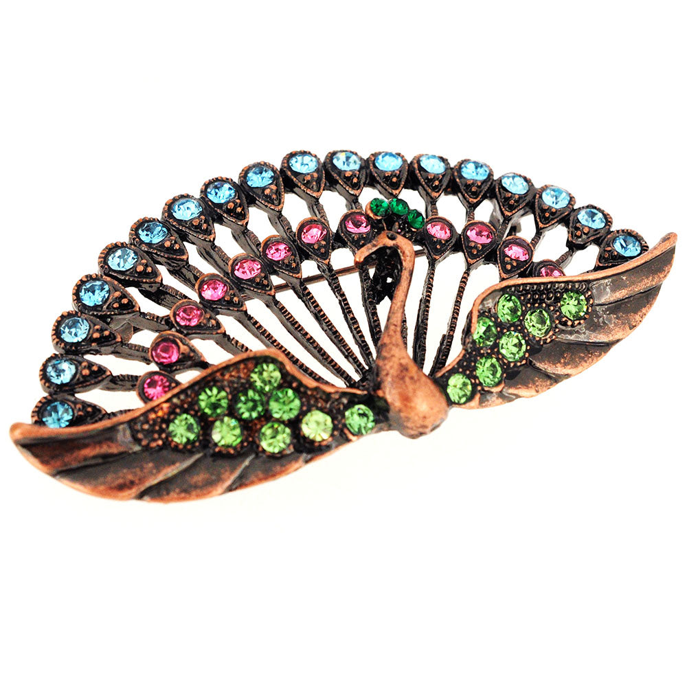 Multicolor Full Peacock Brooch Pin