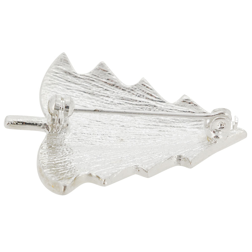 Silver Crystal Christmas Tree Brooch