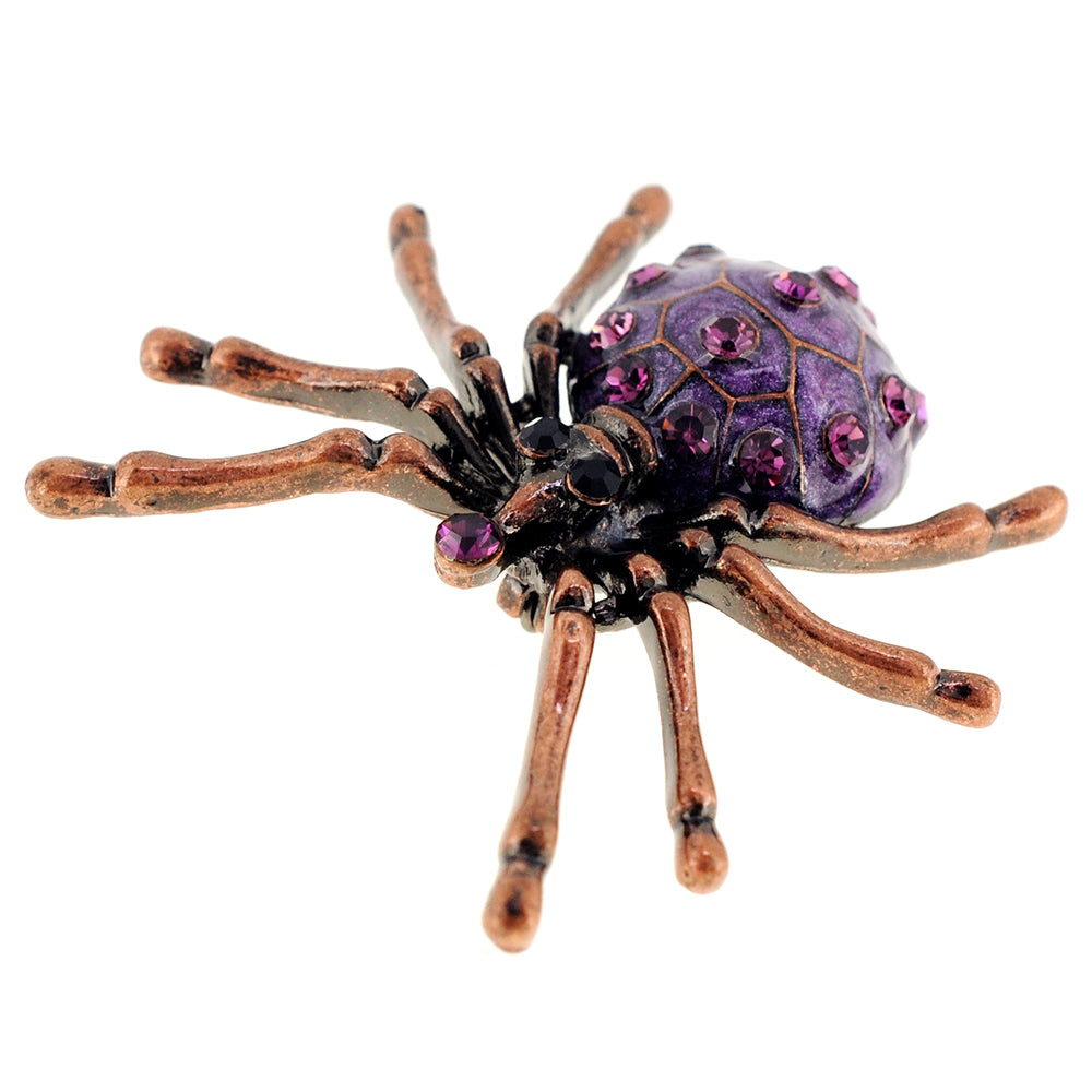 Amethyst Purple Spider Pin Brooch