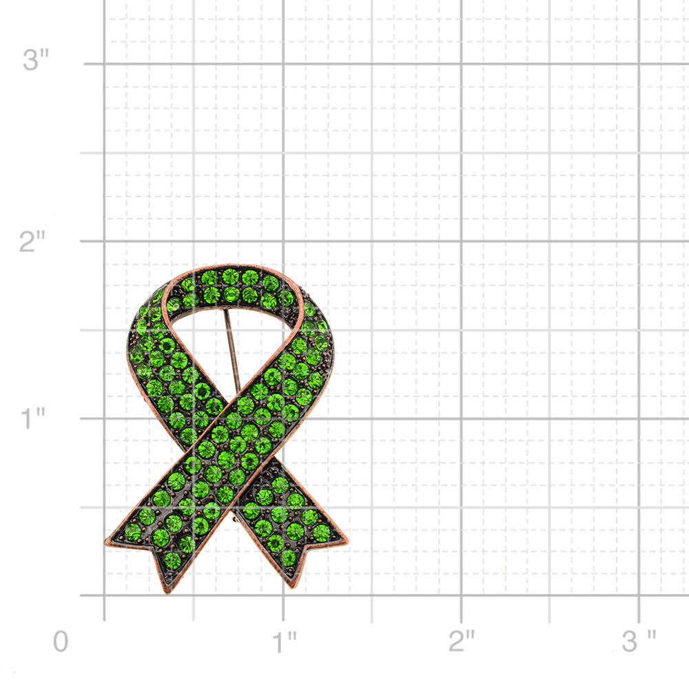 Emerald Green Ribbon Brooch