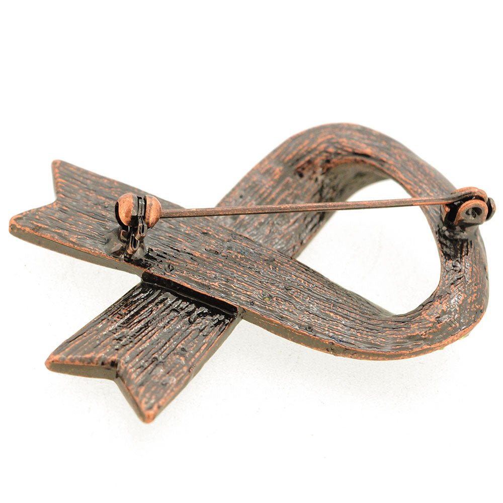 Emerald Green Ribbon Brooch