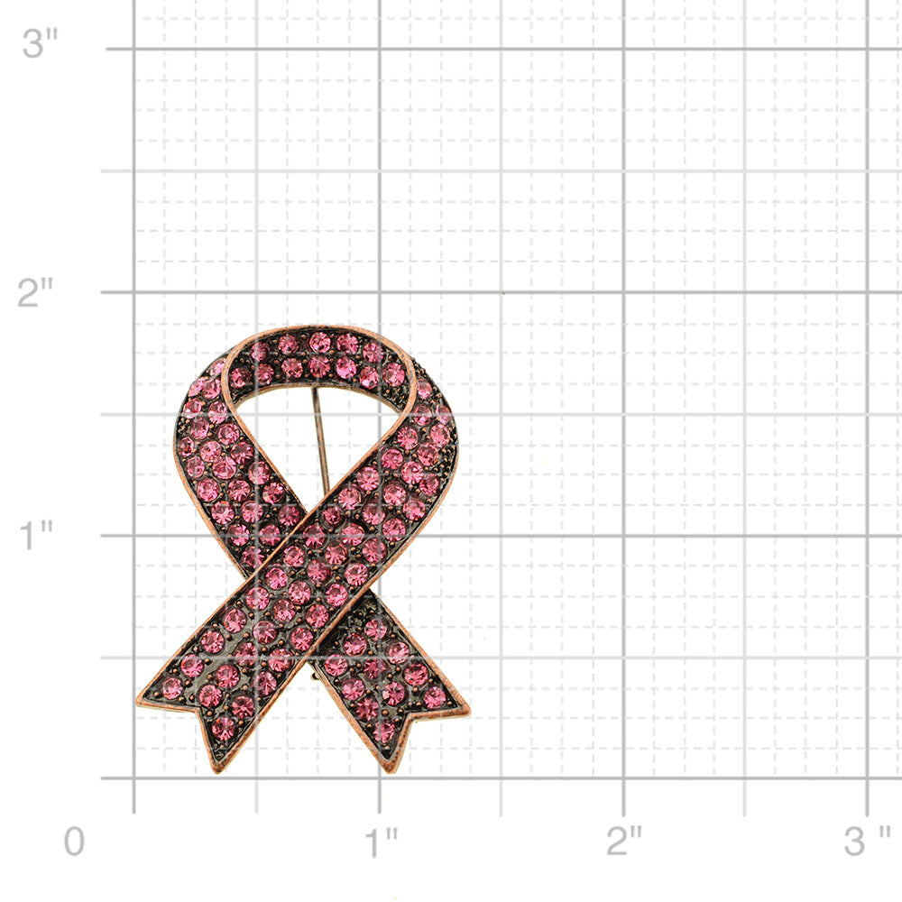 Vintage Style Pink Ribbon Brooch Pin