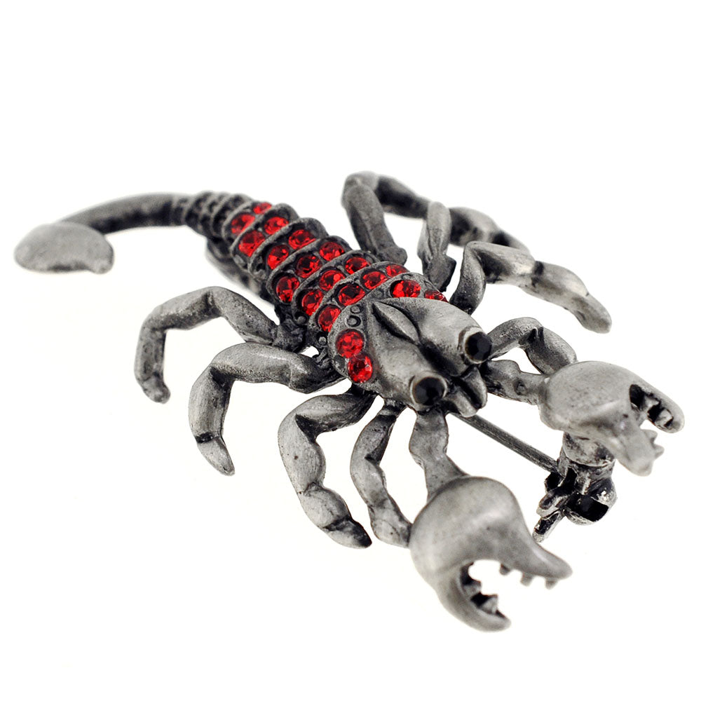 Vintage Style Red Scorpion Pin Brooch