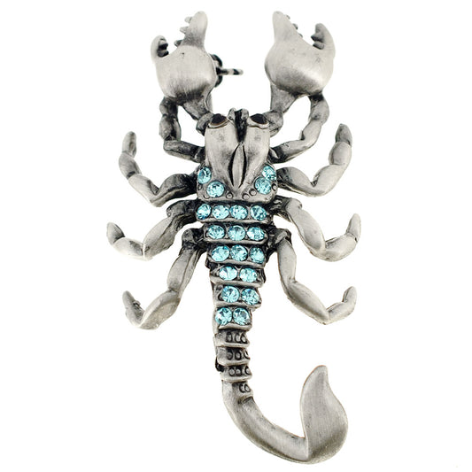 Turquoise Blue Scorpion Crystal Pin Brooch
