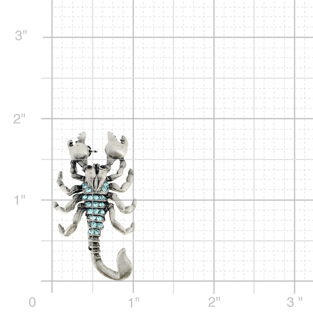 Turquoise Blue Scorpion Crystal Pin Brooch