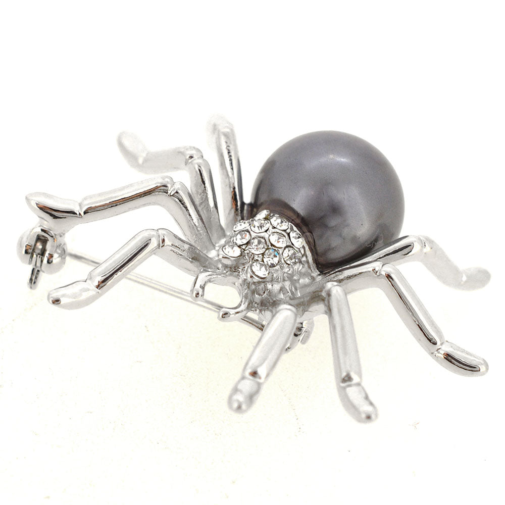 Gray Pearl Spider Pin