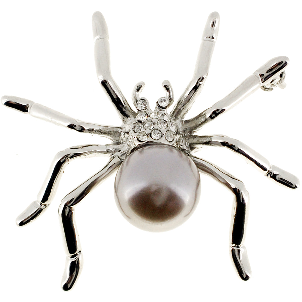 Gray Pearl Spider Pin