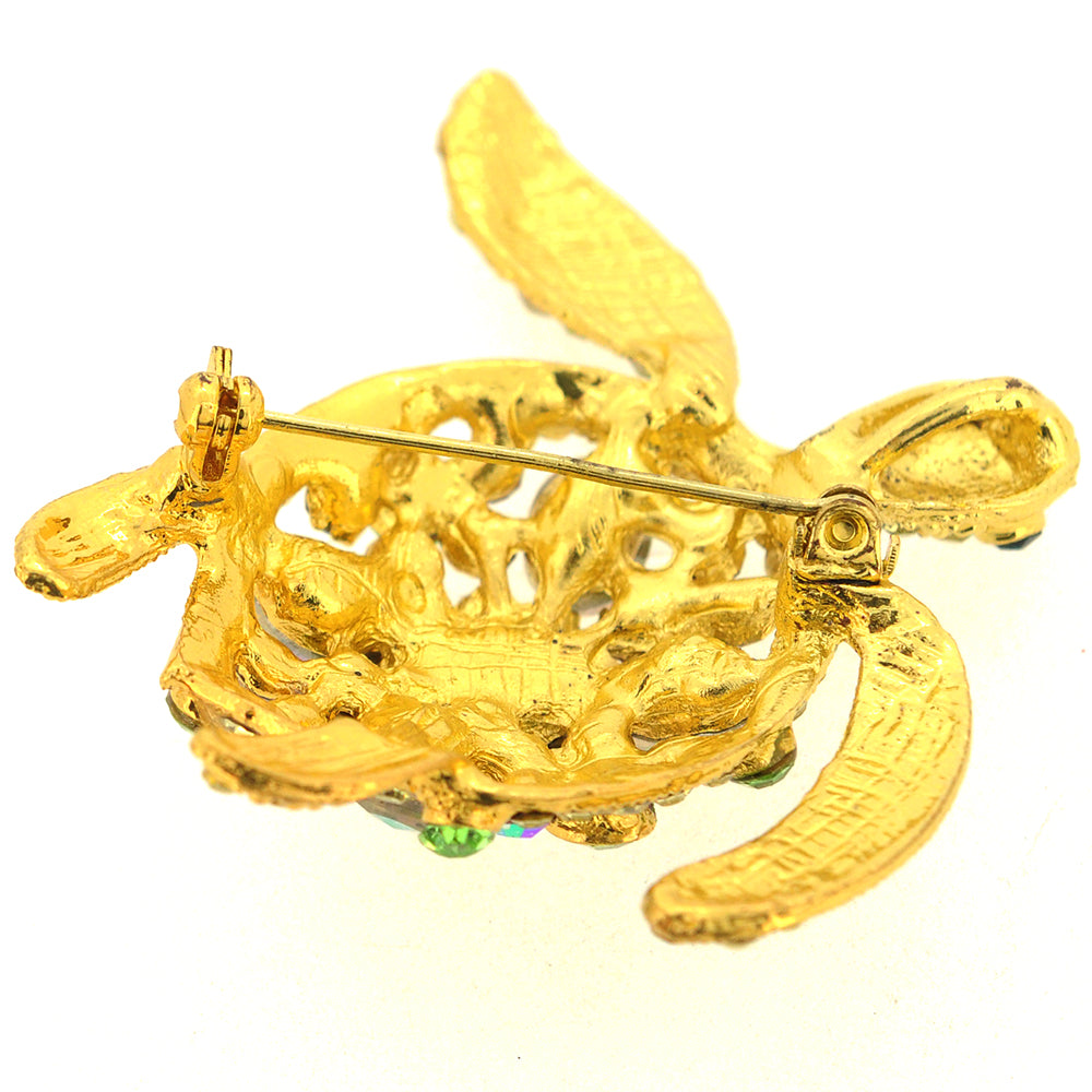 Multicolor Sea Turtle Swarovski Crystal Pin Brooch And Pendant