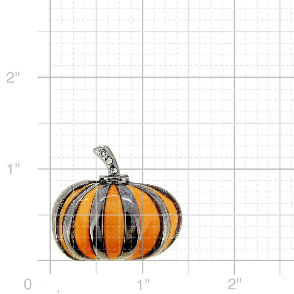 Halloween Metallic Pumpkin Pin Brooch
