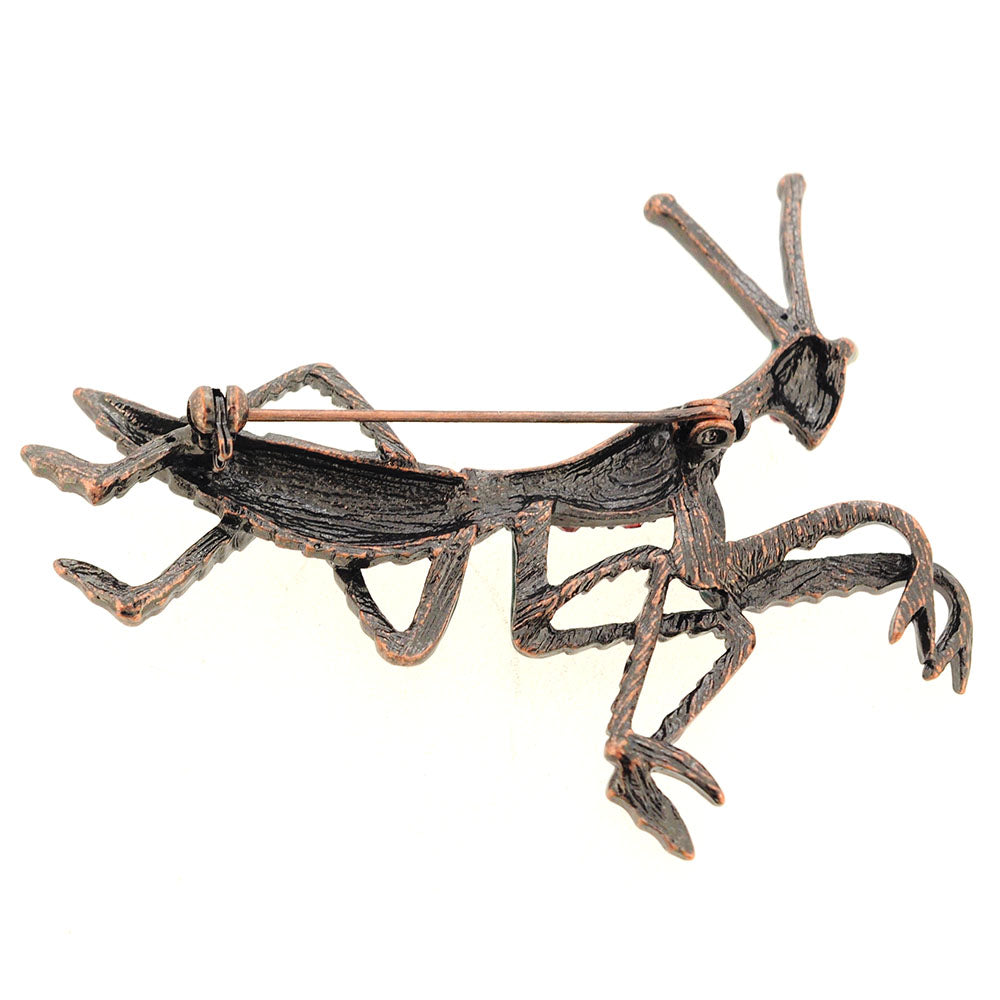 Green Praying Mantis Pin Brooch