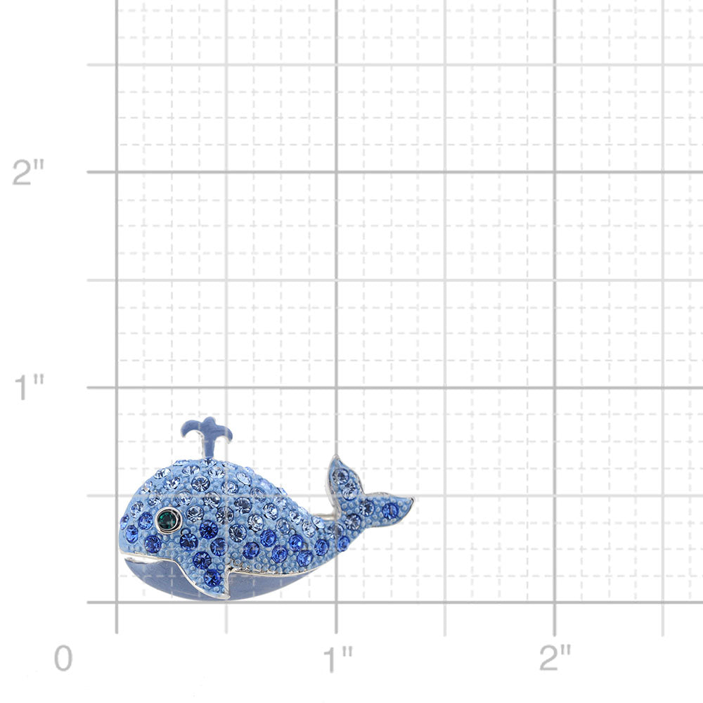 Sapphire Blue Whale Swarovski Crystal Brooch Pin