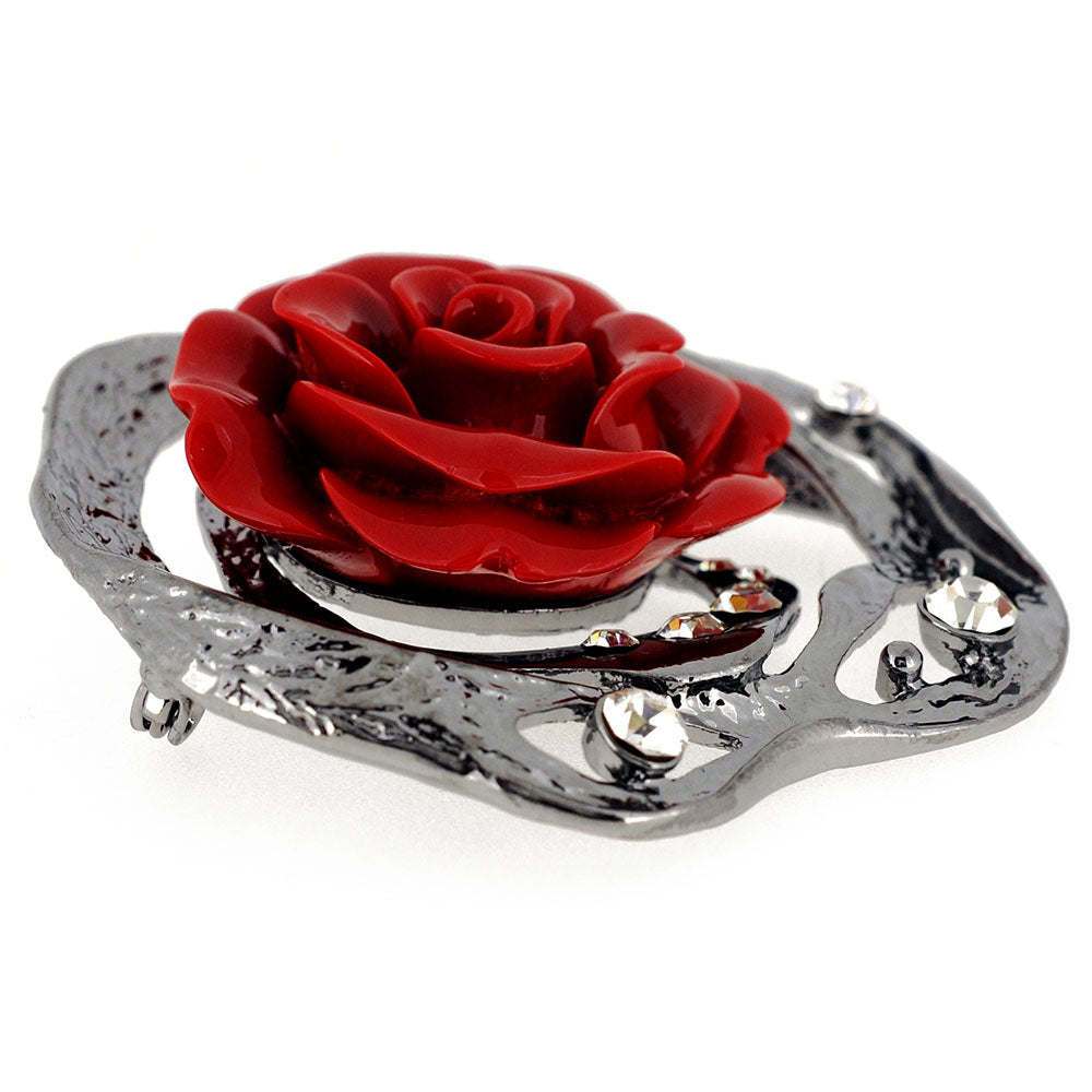 Vintage Red Rose Pin Brooch