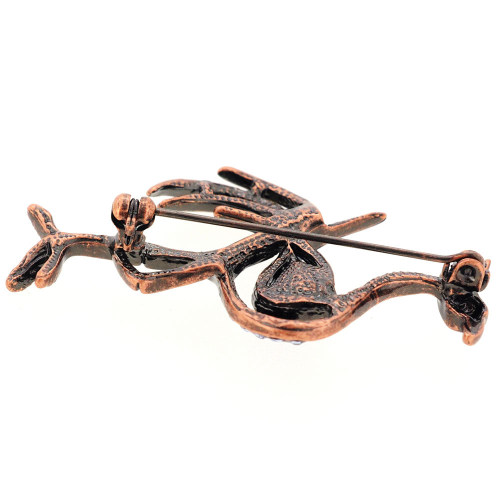 Vintage Style Blue Flamingo Crystal Bird Pin