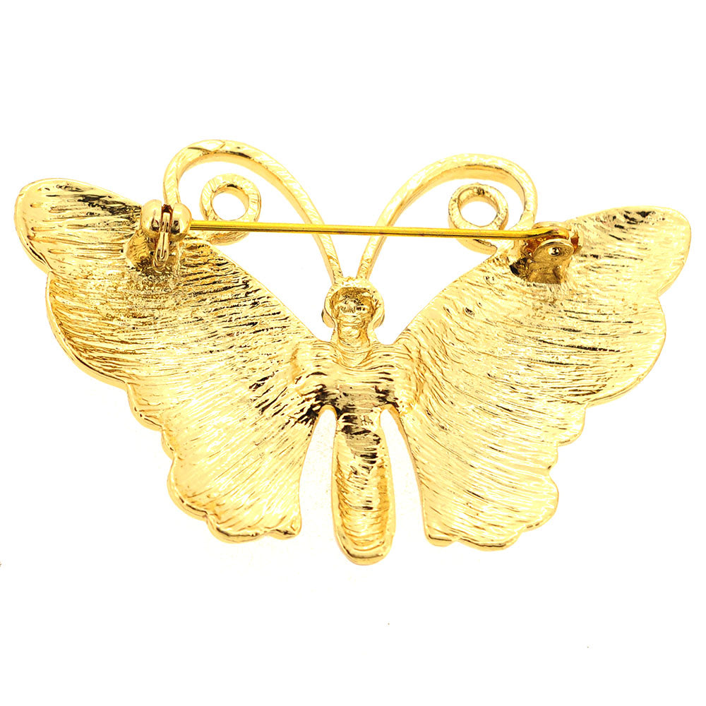 White Yellow Enamel Butterfly Pin Brooch