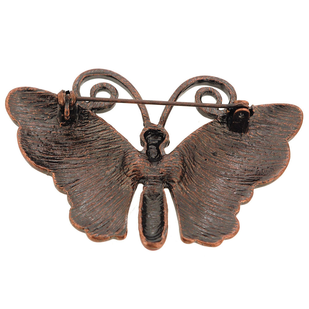 Red Green Enamel Butterfly Pin brooch