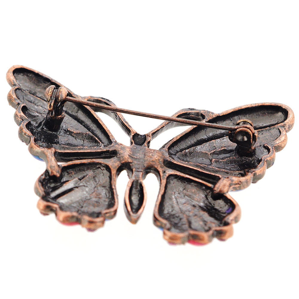 Purple Butterfly Crystal Pin Brooch
