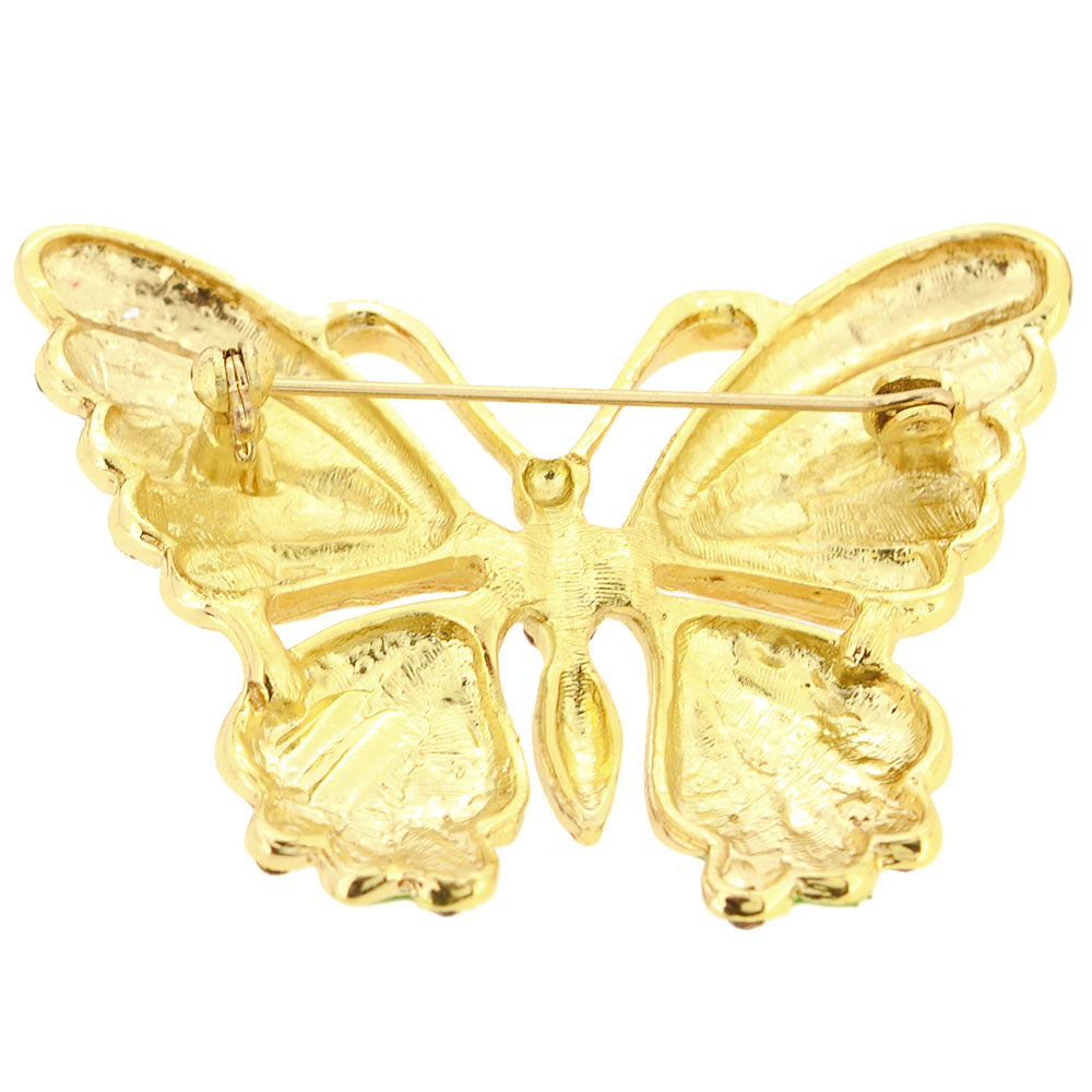 Red Enamel Butterfly Pin Brooch