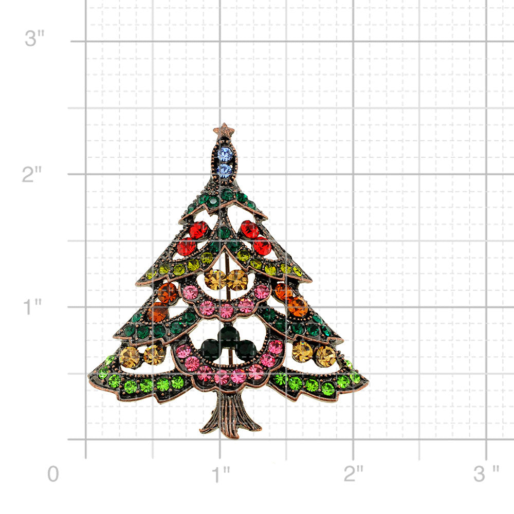 Multi-Color Christmas Tree Pin Brooch