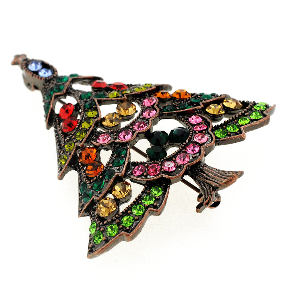 Multi-Color Christmas Tree Pin Brooch