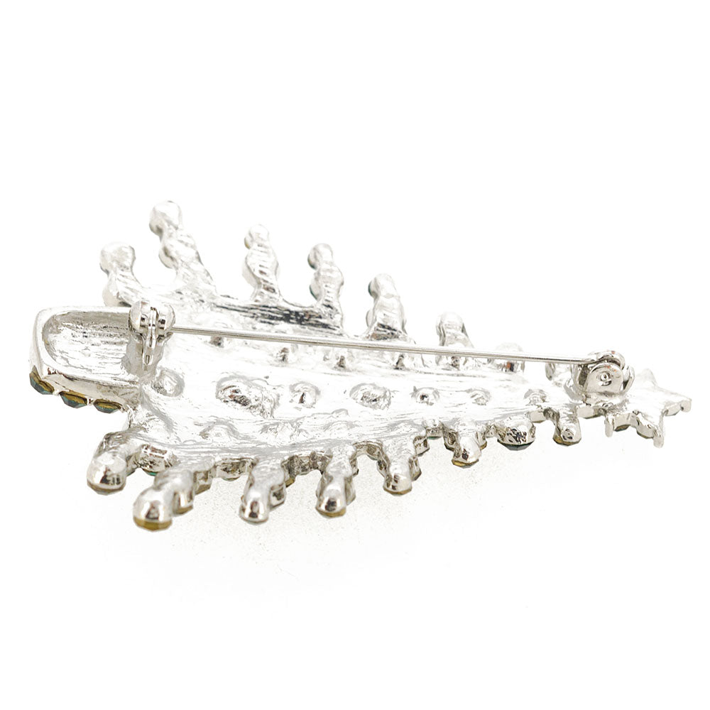 Emerald Green Christmas Tree Crystal Pin Brooch