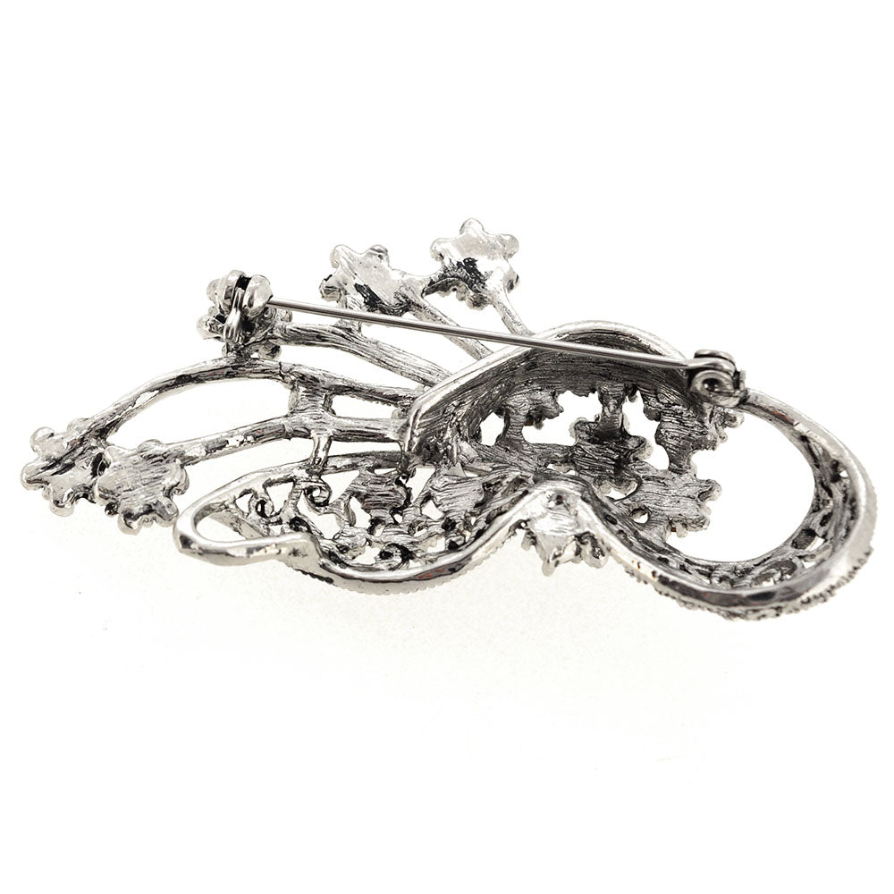 Silver Flower Bouquet Pin Brooch