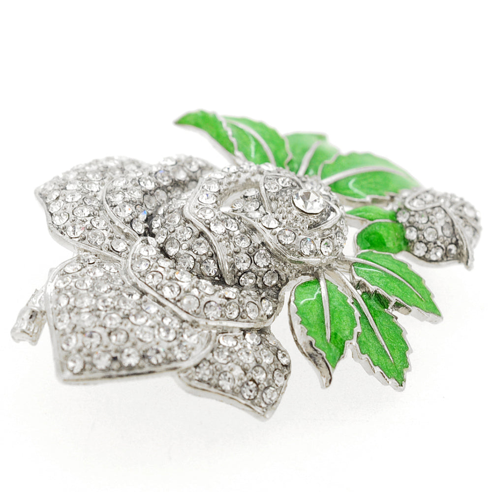 Crystal Flower Pin Brooch