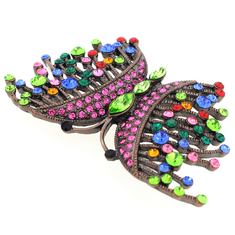MultiColor Wiry Butterfly Pin Brooch