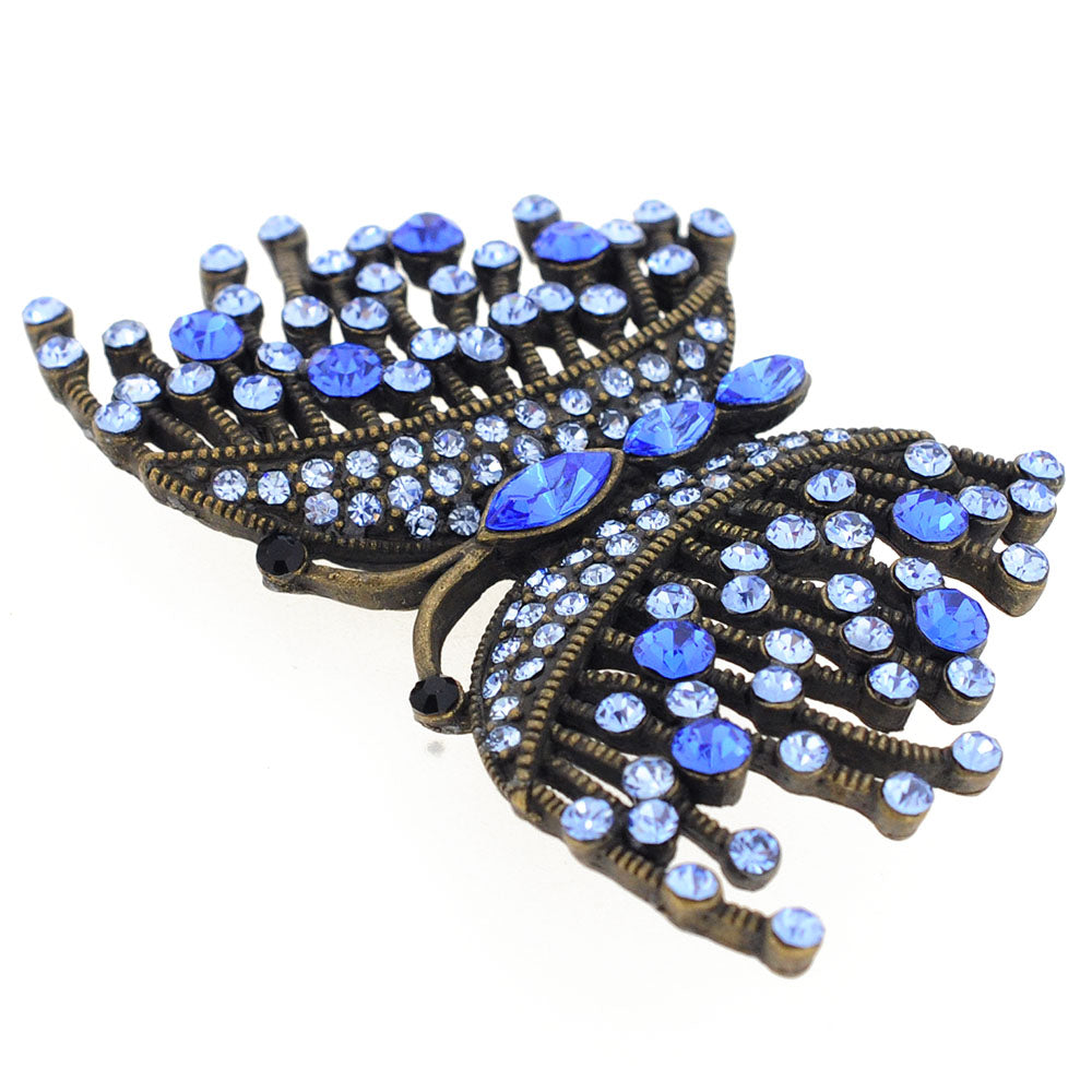 Sapphire Blue Butterfly Pin Brooch
