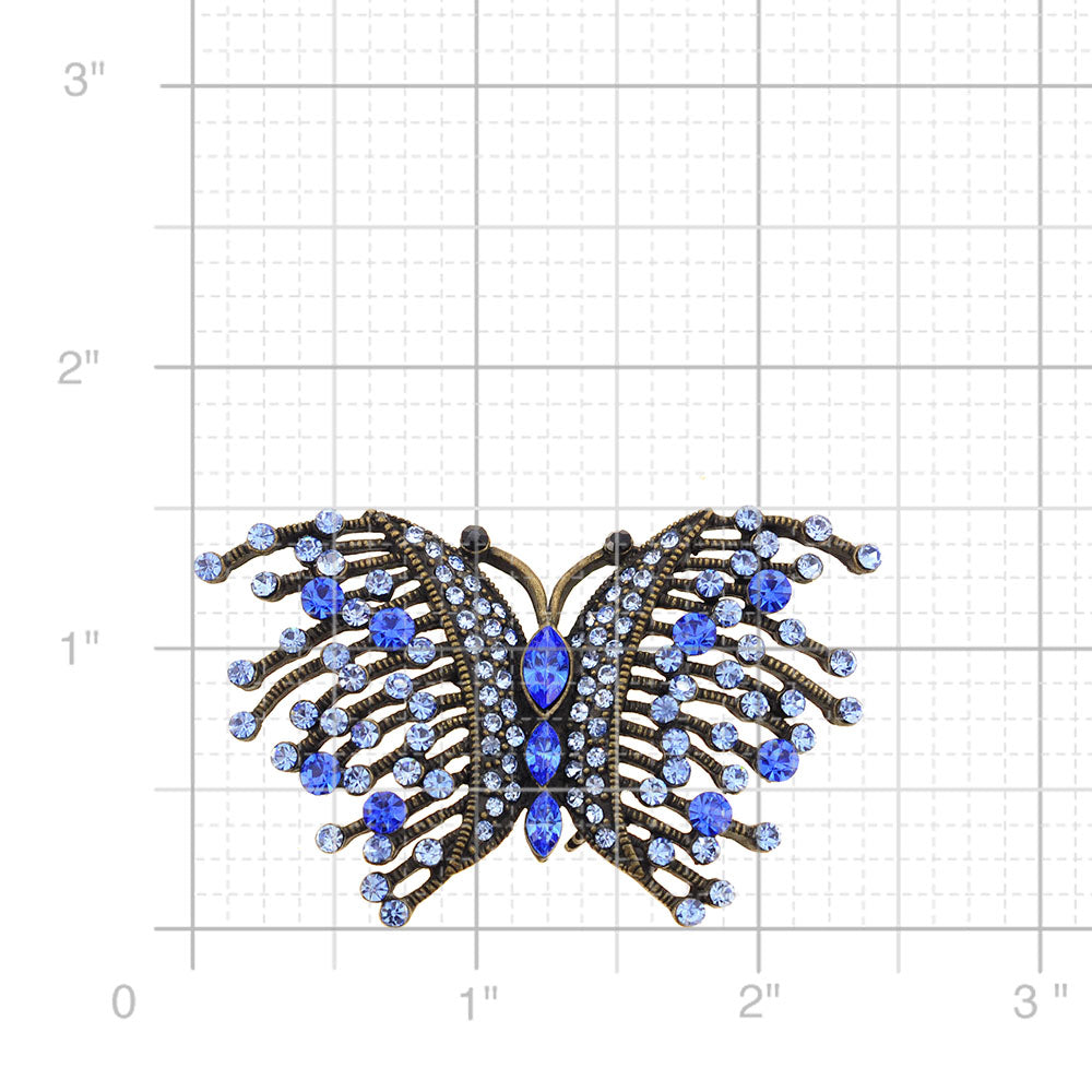 Sapphire Blue Butterfly Pin Brooch