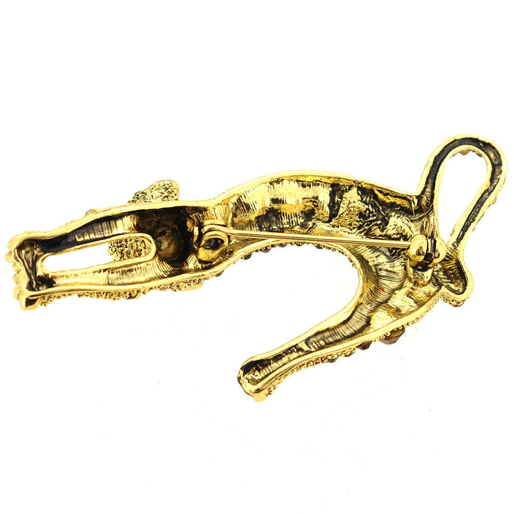 Vintage Stretching Topaz Cat Pin Brooch