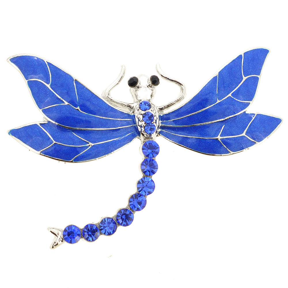 Sapphire Blue Dragonfly Pin Brooch
