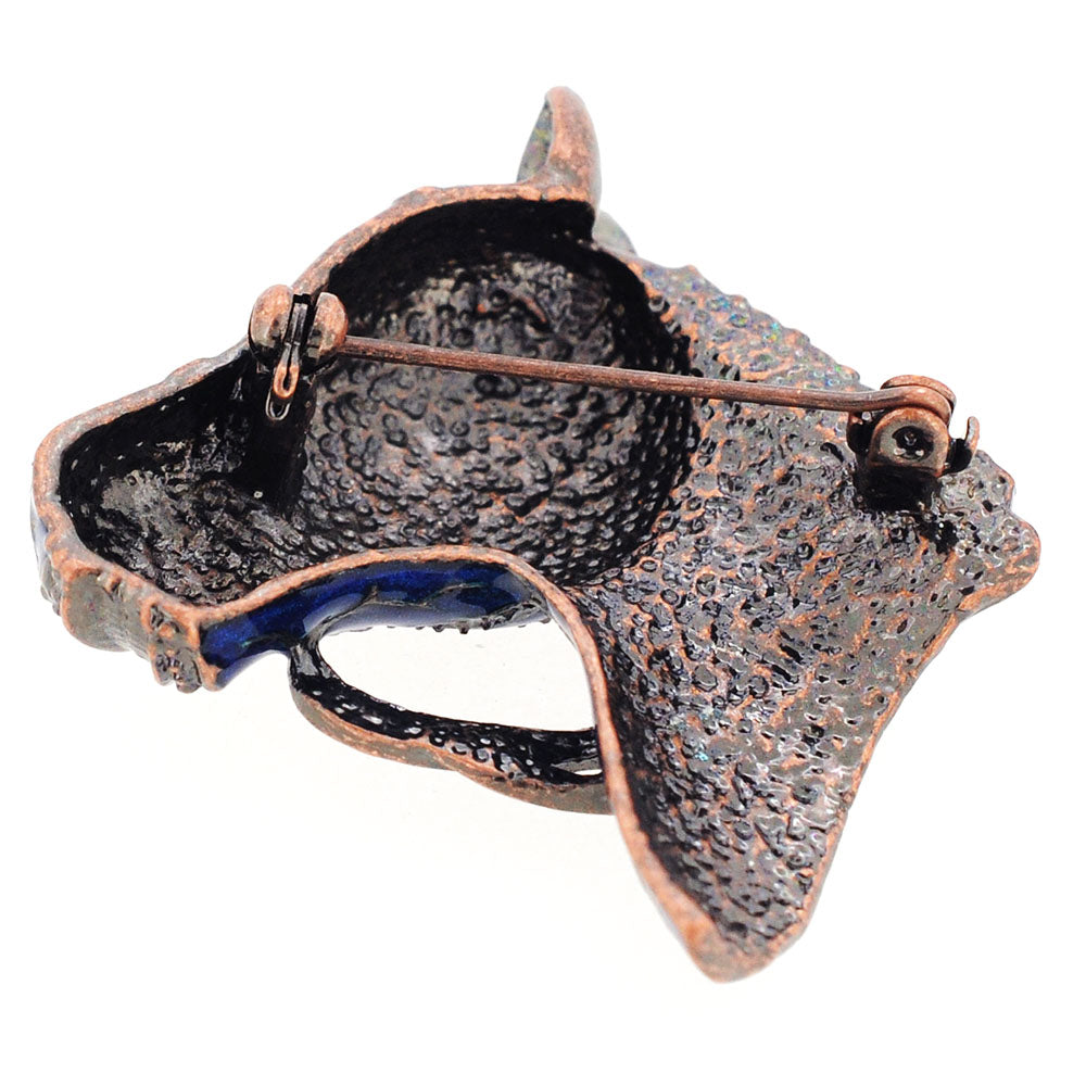 Vintage Style Navy Blue Horse Head Pin Brooch