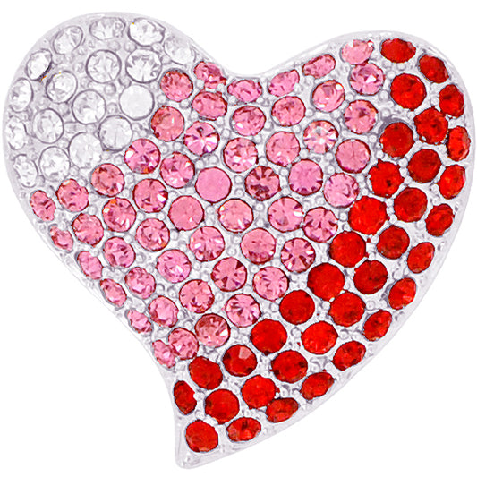 Multicolor Heart Valentines Crystal Pin Brooch