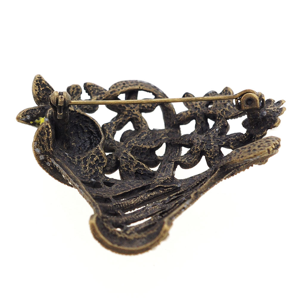 Vintage Style Flower Basket Pin Brooch