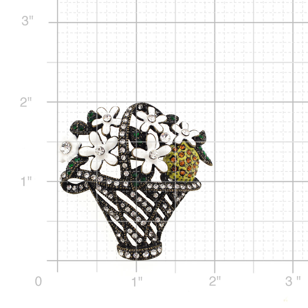 Vintage Style Flower Basket Pin Brooch
