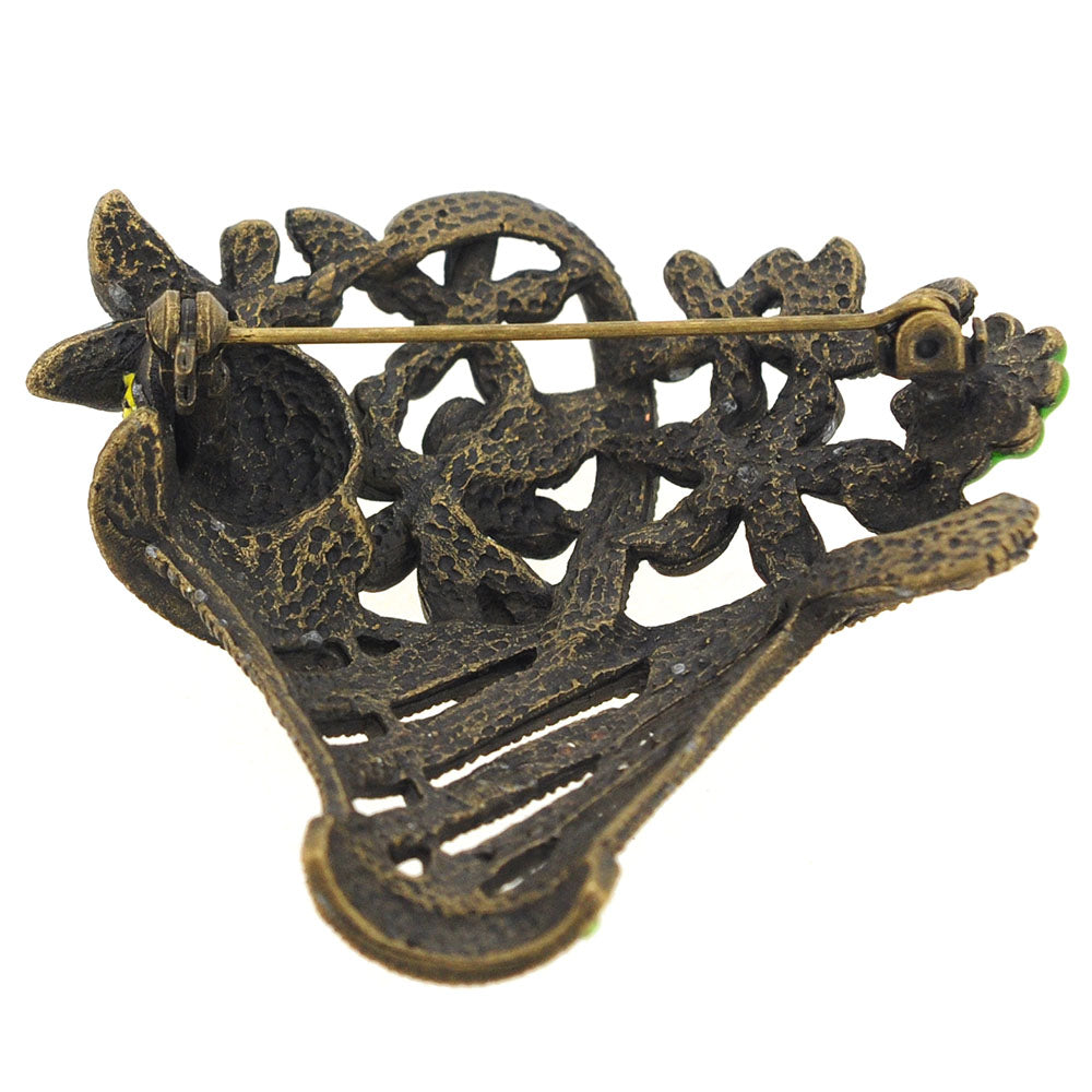 Vintage Style Flower Basket Pin Brooch