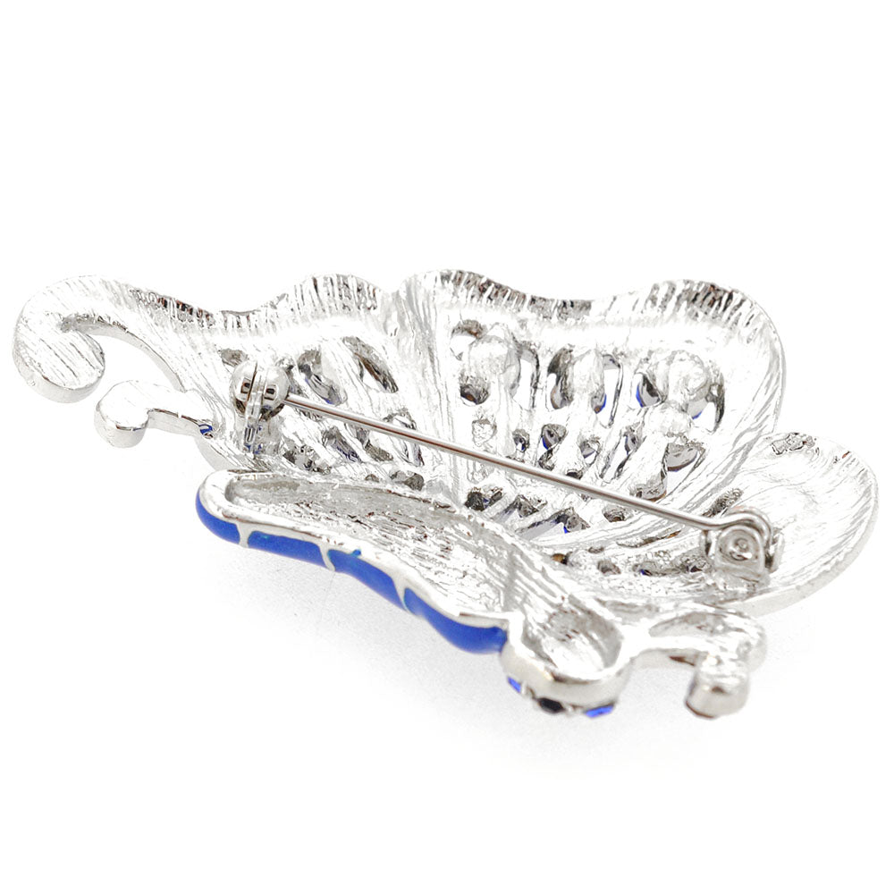 Sapphire Blue Flying Butterfly Pin Brooch