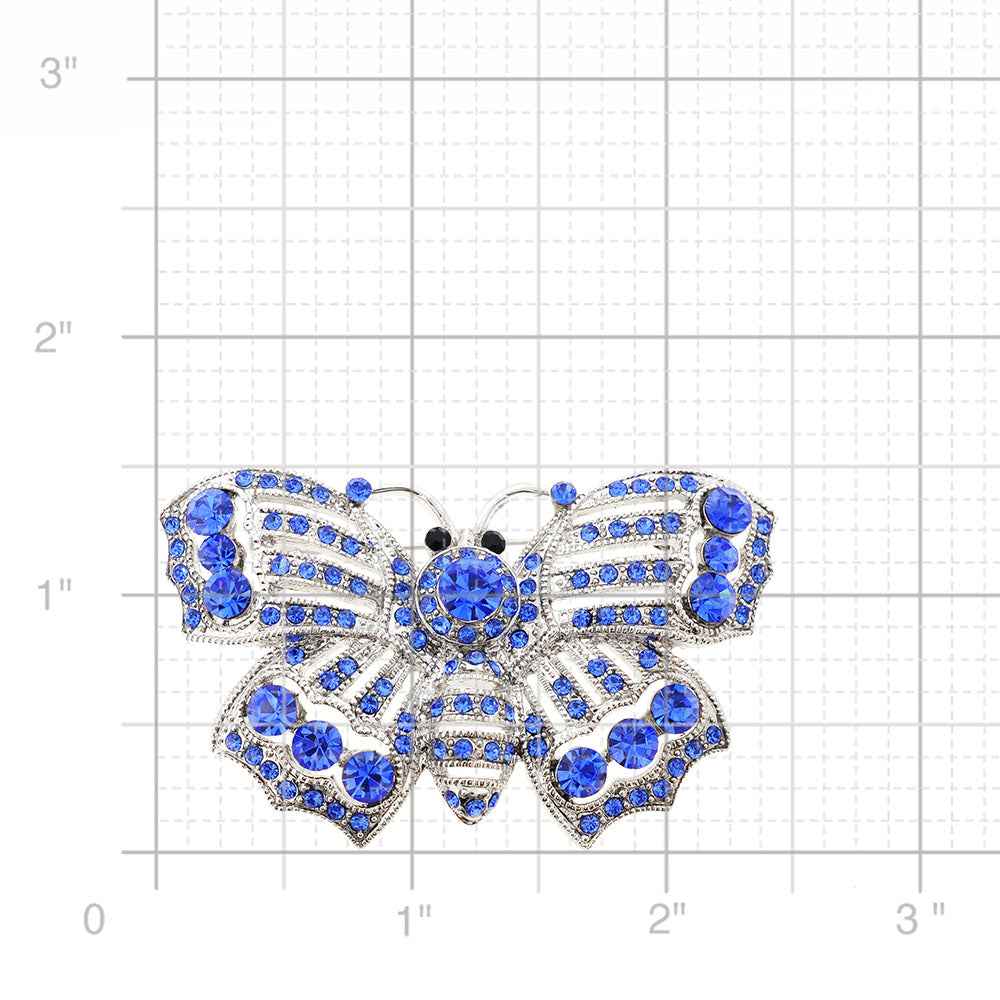 Sapphire Blue Butterfly Pin Brooch