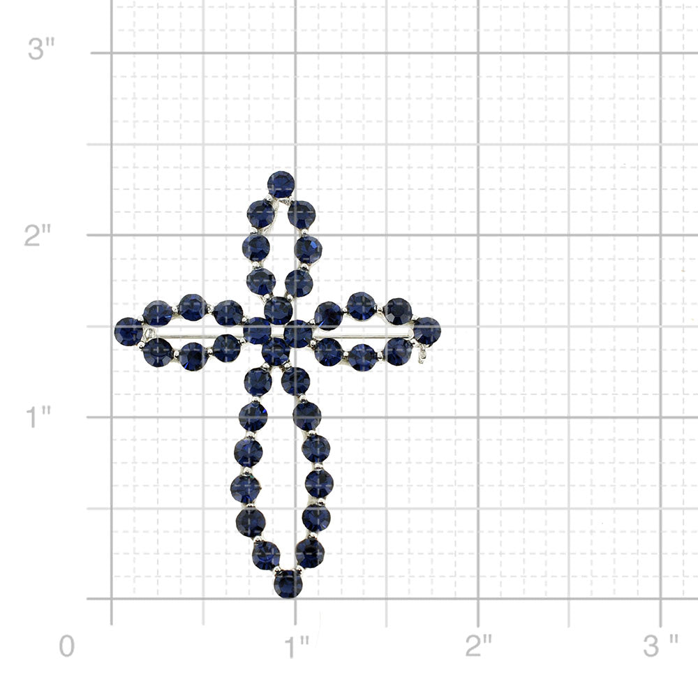 Montana Blue Cross Crystal Pin Brooch And Pendant