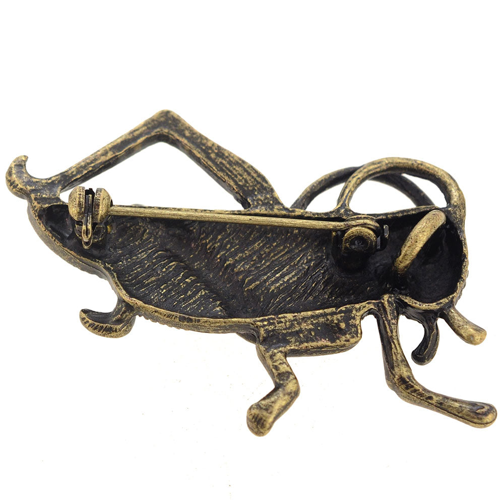 Vintage Style Sapphire Blue Crystal Grasshopper Bug Pin Brooch And Pendant
