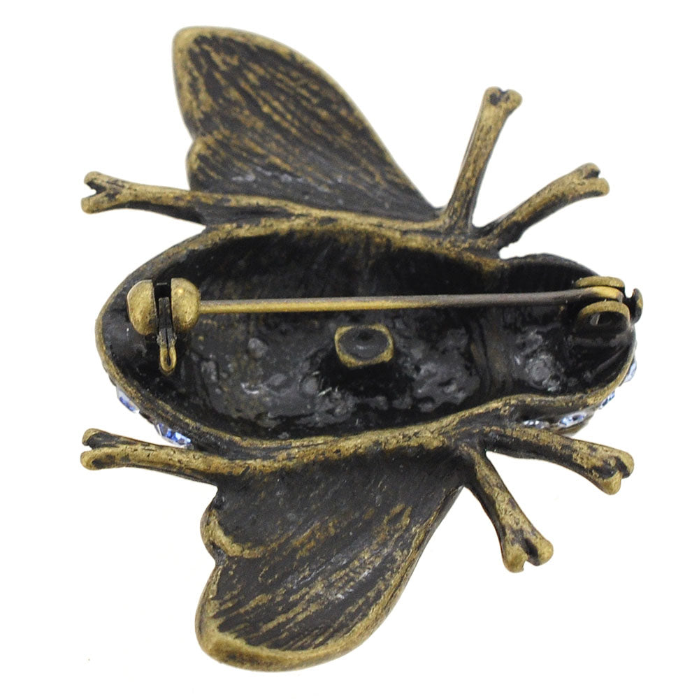 Vintage Style Sapphire Blue Bee Pin Brooch