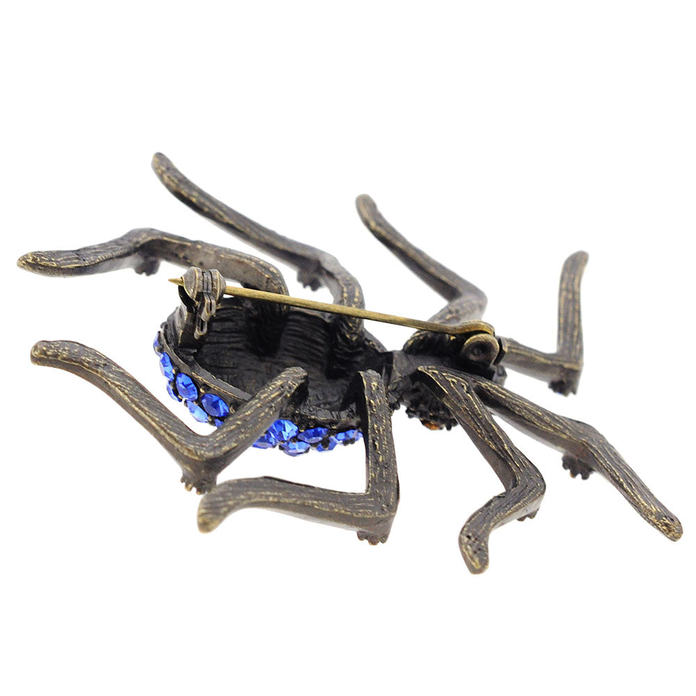 Vintage Style Sapphire Blue Spider Pin Brooch