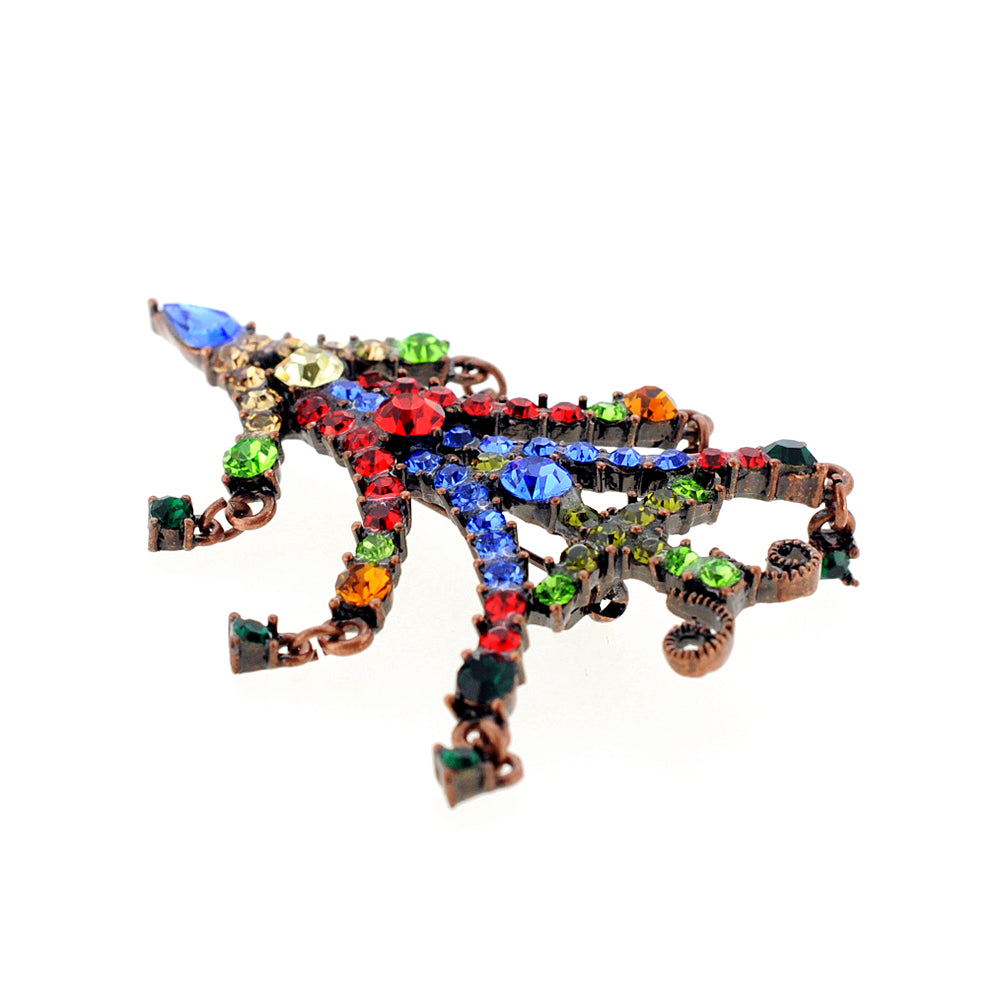Multicolor Christmas Tree Crystal Pin Brooch